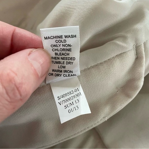 Banana Republic Straight Leg Ivory Stone Tie Waist Pants 8 - Picture 6 of 8